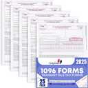 1096 Transmittal Tax Forms 2025, 25 Pack of 1096 Summary Laser Tax Forms, Compatible with QuickBooks and Accounting Software, Use for 1099 NEC, MISC, INT, and Other 1099 Forms