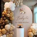 Upfrist Baby is Brewing Wall Decal - Coffee Floral Themed Gender Reveal Party Decor Supplies,Baby Shower Party Decal Sign,Brewing Sign Balloon Arch Backdrop and Party Backdrop Decals