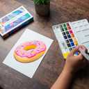 GenCrafts Watercolor Palette with Paper Pad 24 Premium Colors - 2 Refilable Water Brush Pens - 15 Sheets of Water Color Paper - Portable Painting