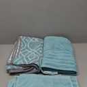 Modern Threads 6-Piece Yarn Dyed Towel Set Oxford Aqua - Bath Towels, Hand Towels, & Washcloths - Super Absorbent & Quick Dry - 100% Combed Cotton