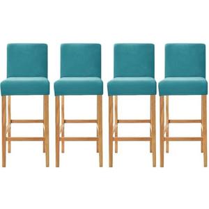 SONNACH Velvet Counter Stool Pub Chair Covers - Removable and Stretchable Slipcovers for a (4, Turqouise)