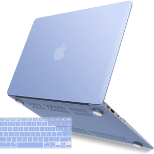 IBENZER Compatible with Old Version MacBook Air 13 Inch Case (2010-2017 Release). Models: A1466 / A1369, Plastic Hard Shell Case with Keyboard Cover for Mac Air 13, Serenity Blue, A13SRL+1A