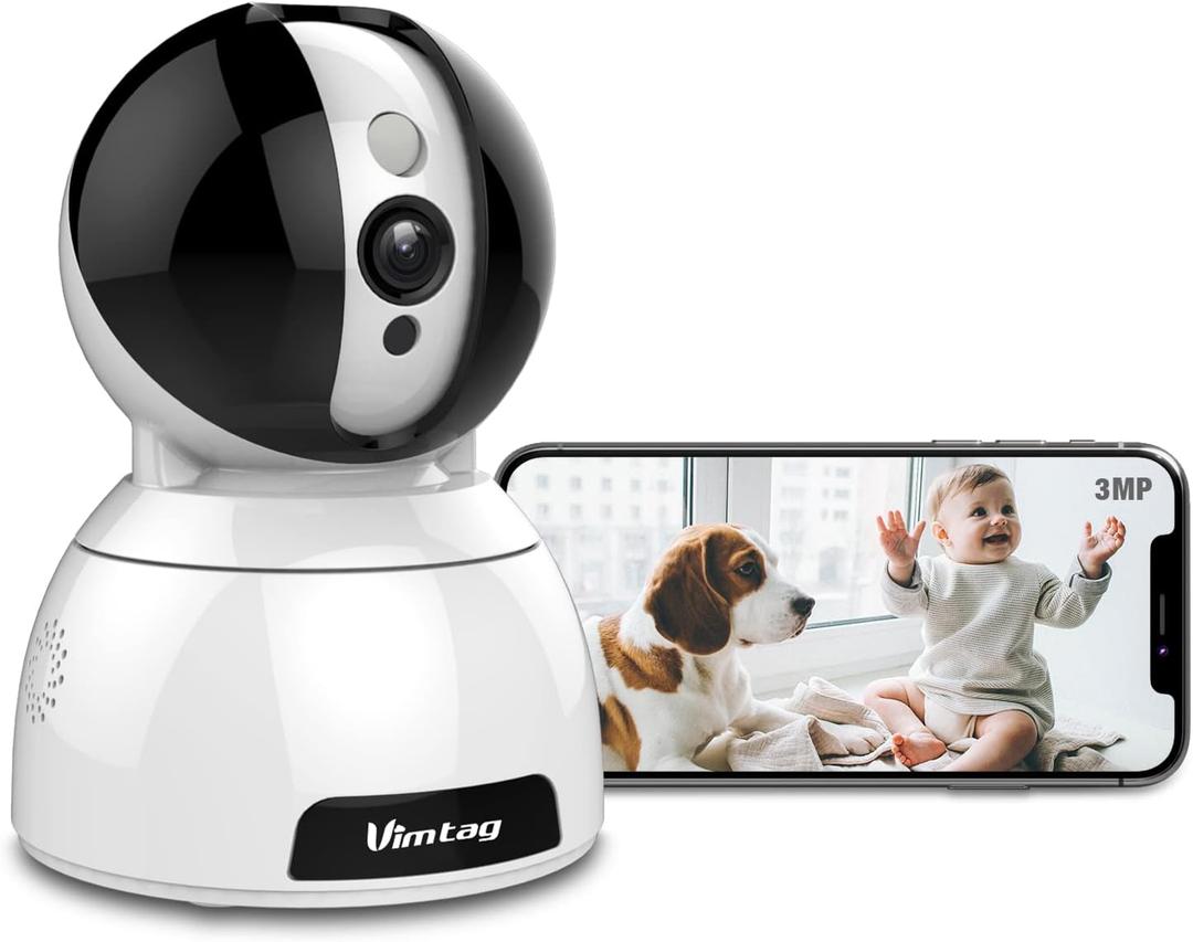 Vimtag Cam | Security Indoor Camera 4MP FHD | WiFi Smart Home Dome Camera | Surveillance IP Camera | Pet Camera | Baby Nanny Monitor | 360° PTZ Remote | Motion Detection | 2-Way Audio | Night Vision
