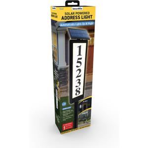 Sensor Brite Solar Powered Address Light, 360-Degree LED House Number Sign, Automatic & Adjustable Solar Address Sign, Includes 40 Numbers 4 X (0 to 9) & 26 Letters (A to Z)
