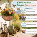 Halatool 2 Pack 18 Inch Coco Liners Natural Coconut Liners for Planters Round Hanging Basket Liner for Flowers Vegetables Balcony Garden Patio Porch Home Decor