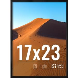 LaVie Home 17x23 Picture Frame for Wall Display, 17x23 Black Picture Frame with HD Plexiglas, 17 x 23 Poster Frame 1 Pack, Display Frame for Vertical or Horizontal, Classic Collection