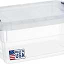 Tribello Clear Plastic Storage Bins with Lids Stackable Storage Bins (15 Quart)