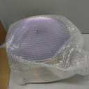 Rubtlamp 100Pcs Plastic Purple Dinner Plates, Heavy Duty 10 Inch Gold Disposable Plates, Hammered Purple Plates with Gold Rim, Fancy Plastic Plates for Weeding Parties