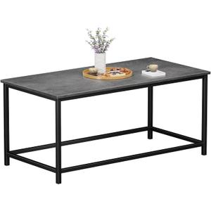 SAYGOER Small Coffee Table Modern Coffee Tables Open Design Rectangular Minimalist Center Table for Living Room Home Office, Easy Assembly, 39.37x19.69 x17.72, Gray Black