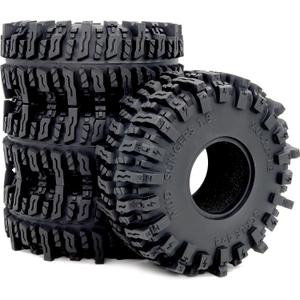 HOBBYSOUL 5.0'' Tall RC 1.9 Crawler Tires Soft Sticky T8 Mud Slingers Tyre for 1/10 Rock Crawling TRX4 high Trail SCX10 Wraith Upgrades, HS701545