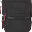 HUGO mens Repeat Logo Strap Small Crossbody Bag (One Size, Black Currant)