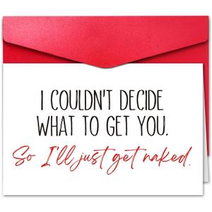 3 x GYYsweetus Cheeky Valentines Day Card for Him, Funny Valentines Day Card for Men Husband Boyfriend from Women Wife Girlfriend, Couldnt Decide (#87)