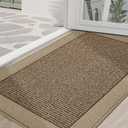 BEQHAUSE Indoor Door Mat 36" x 60", Dirt Trapper Door Mats Non-Slip Entryway Rugs Washable, Resist Dirt Absorbent Welcome Mat, Low Profile Floor Mats for Front Back Door and Entryway, Taupe