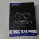 Ultra Open Ear Earbuds - Ergonomic Clip-On Earbuds, Bone Conduction Over-The-Ear Headphones with Waterproof Design, Black