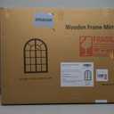 Arched Wall Mirror with Wood Window Frame, 40x28 Vintage Rustic Farmhouse Mirror for Wall, Living Room, Bedroom, Entryway(Brown)