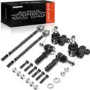 A-Premium Set of 6, Lower Ball Joint, Inner Outer Tie Rod End, Compatible with Cadillac DeVille 00-05, Seville 98-04, Buick LeSabre 00-05, Park Avenue 97-05, Riviera 97-99, Pontiac Bonneville 00-05