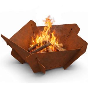 Decoroca Corten Steel Fire Pit - Outdoor Wood Burning Pit for Backyard Patio, Garden & Terrace, Durable & Weather-Resistant, Ideal for Family Gatherings & Parties