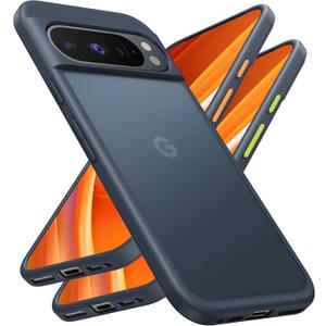 TORRAS Shockproof Designed for Google Pixel 9 Pro Case/Pixel 9 Case [16Ft Military Grade Drop Tested] Translucent Slim Protective Anti-Scratch Anti-Fingerprint Phone Case for Pixel 9/9 Pro 2024, Black