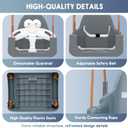 3-in-1 Toddler Swing Set, Baby Swing with Safety Belt, Indoor/Outdoor, Easy to Assemble Kids Swing Seat with Sturdy Metal Stand for Playground, Backyard and Nursery, Gray White