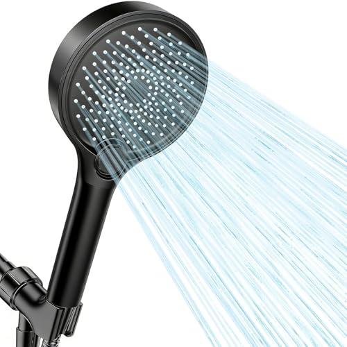 Filtered Shower Head with Handheld, High Pressure Shower Head with Filters, 3 Modes Water Softener Shower Head with Detachable Filters, Reduce Dryness on Skin and Hair, Matte Black