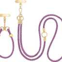 Crystal Phone Strap Crossbody and Wrist Lanyard, Anti Theft Layered & Wrist Strap Cell Phone Neck for Women (Dark Purple)