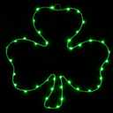 1 Set St. Patricks Day Window Decoration Shamrock Light, 15.8 Shamrock Clover with 40 Green LEDs, Irish Leaf Shape Iron Frame, USB Powered Hanging Window Light for Home, Storefront, Party Decor