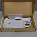 TESSAN Small Flat Plug Power Strip with 1 PD20W Retractable USB C Cable, Ultra Thin Extension Cord with 3 AC Outlets 3 USB Ports, 5 ft Slim Plug for Cruise Ship Travel, Dorm, Home Office (Gray)