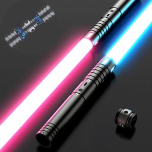 Lightsabers 2 Pack with Metal Hilt, RGB 15 Color, 4 Modes FX Sound, Doubled Blade - Dueling Lightsaber for Adults and Kids - Realistic Lightsabers for Birthday Xmas Toys Gift Suit Halloween Cosplay