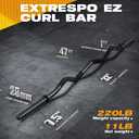 ExtreSpo 47" EZ Curl Bar Weight Lifting Bar, for Hip Thrusts/Squats/Lunges, 1" Weight Plates Curling Bar for Gym and Home, with Star Collars