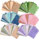 96 Sheets Scrapbook Supplies & Junk Journal Supplies Set - Textured Paper & Mesh Fabric for Scrapbooking, Journaling, Collage, Vision Board, Card Making (3.9x5.5 Inch)