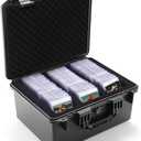 Graded Card Storage Box - Sports Trading Card Slab Case Compatible with PSA CSG SGC Magnetic Card Holder & Top Loaders, Waterproof Boxes - 3 Custom Graded Cards Case Compartments