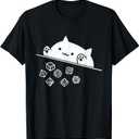 Cute Cat Gamer RPG Game D20 Dice Nerdy Men Women Kids T-Shirt, M