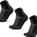 DANISH ENDURANCE Long Distance Running Socks, Quarter, Cushioned & Moisture Wicking, 3 Pair Pack for Men & Women