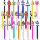 Engrowtic 24 Pcs Book Lover Writing Gifts Book Club Pens Bulk Christmas Cute Ballpoint Retractable Black Ink Books Accessories for Reading Club Party
