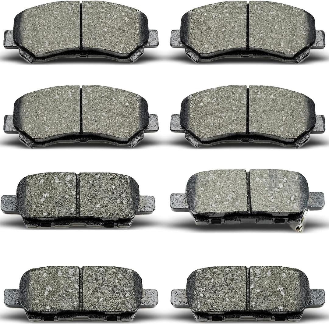 Front Rear Ceramic Brake Pads 8 Pieces Set fit for Nissan for 2009-2022 Maxima,for 2008-2013 Rogue,for 2008-2012 X-Trail