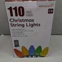 C9 Christmas Outdoor Lights, 72 FT 110 LED C9 String Lights, 8 Modes & Timer Extendable Waterproof for Christmas Tree Indoor Outdoor Roofline Patio Outside Garden Backyard Xmas Decor, Blue White