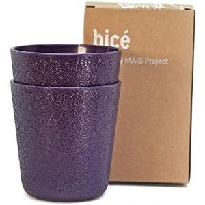 BiceThermo Drinking Cups, change color over 37° Celsius (98.6° F), 100% Recyclable Tumbler, For Hot Drinks, Dishwasher Safe, Made in Italy, 20cl, Purple/Red (Pack of 3)