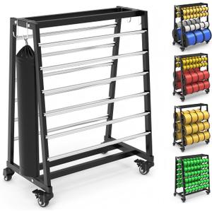 Heavy-Duty 12-Rod Wire Spool Rack, Adjustable Cable Caddy & Dispenser with Locking Casters, Includes Steel Pipe Storage Bag & 8 Hooks for Electrical and Industrial Use