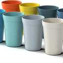 Homestockplus 16 Oz Unbreakable Drinking Reusable Cup Wheat Straw Cups Dishwasher and Microwave Safe Water Glasses BPA Free E-Co Friendly Tumbler CupsSet of 8