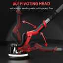 Drywall Sander, 2025 Upgraded 8-Amp Popcorn Ceiling Removal Tool with 7 Variable Speed 800-1800RPM, Drywall Sander with Vacuum Dust Collector with Extendable Handle, LED Light, 12pcs Sanding Discs,Red