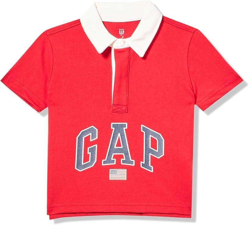 GAP Baby Boys Short Sleeve Logo Polo Shirt Tomato Sauce 6-12M