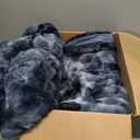 Cozy Bliss Faux Fur Throw Blanket for Couch, Fuzzy Soft Plush Thick Bubble Blanket for Sofa Bedroom Living Room, 60 * 80 Inches Tie-dye Blue