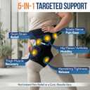 5 in 1 Hip Brace for Women Men Sciatica Pain Relief Devices - Adjustable Groin, Hip Flexor Compression Wrap for Comfortable Thigh, Hamstring & Sciatic Nerve Support, Improved Mobility & Recovery, Left Leg/ L-XL