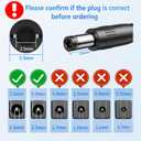 9V Power Supply 2A Max 9Volt Power Adapter DC 9V Power Cord with 5.5x2.1mm Plug 10ft Extension Power Cable for 9Volt 2000mA 1600mA 1000mA 600mA 500mA Devices