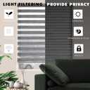 Window Blind Dual Layer Polyester Zebra Roller Light Filtering Sheer Shades Window Treatments Privacy Light Control for Day and Night(W39 x H72(Inch), Grey)