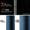 100% Blackout 132 Inch Curtains Extra Long Linen Look 11ft Length Drapes, Thermal Insulated Living Room High Ceiling Tall Cutains Grommet Window Panels, Denim Blue, W52 x L132, 2 Panels