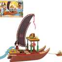 Mattel Disney Moana 2 Toys, Moanas Adventure Canoe Playset with Floating Canoe, Small Doll, 1 Character Friend, 6 Play Areas & 10 Accessories