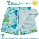 Boys Swim Trunks with UPF 50+ Sun Protection Quick Dry Swim Shorts Children Beach Shorts Swimwear Kids Bathing Suit(Green Shark, 6 Years)