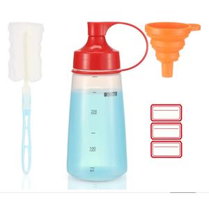 Condiment Squeeze Bottle for Sauces Wide Mouth, Plastic Squeeze Bottles for Condiments, Paint, Ketchup, Mustard, Oil, Resin, Baking, Cake Decorating, Cleaning, BPA Free-Food Grade (10 oz., 1, Count)