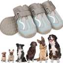 EXPAWLORER 4PCS Anti-Slip Dog Shoes - Breathable Mesh Dog Booties & Paw Protectors with Reflective Straps for Outdoor Cold/Hot Pavement, Indoor Hardwood Floors, Dog Boots for Small Medium Large Dogs (Size 4: 2.48"x2.18" (L*W) (Pack of 4))